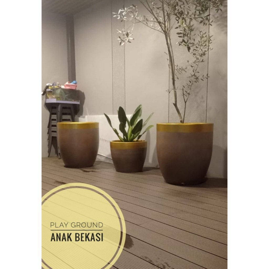 Pot Bunga Fiberglass Mewah Pot Tanaman Bahan Fiberglass Custom Bulat