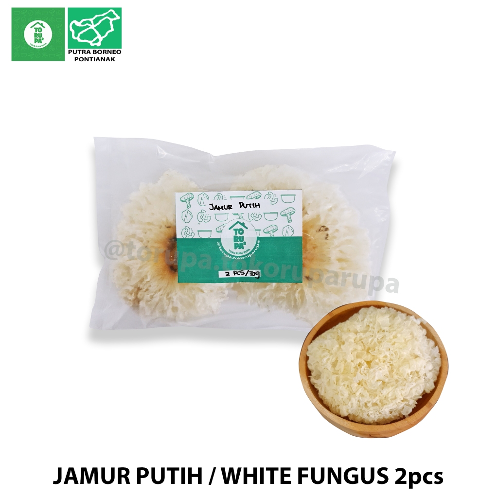 Jamur Putih Isi 2pcs  / Jamur Es / White Fungus Untuk Sop Bahan Peach Gum Dessert