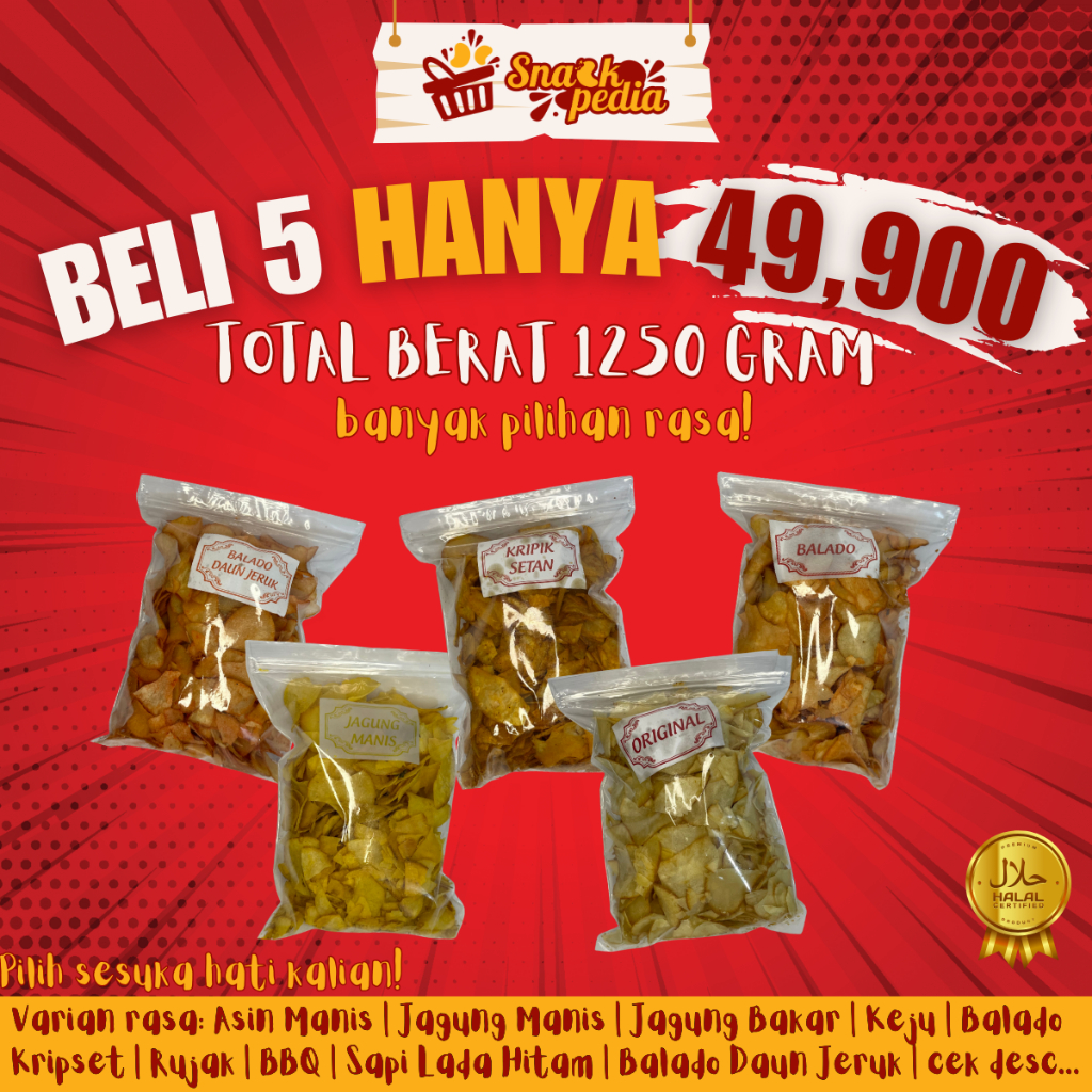 

[Snackpedia] BUNDLING KERIPIK SINGKONG 5 VARIAN RASA!