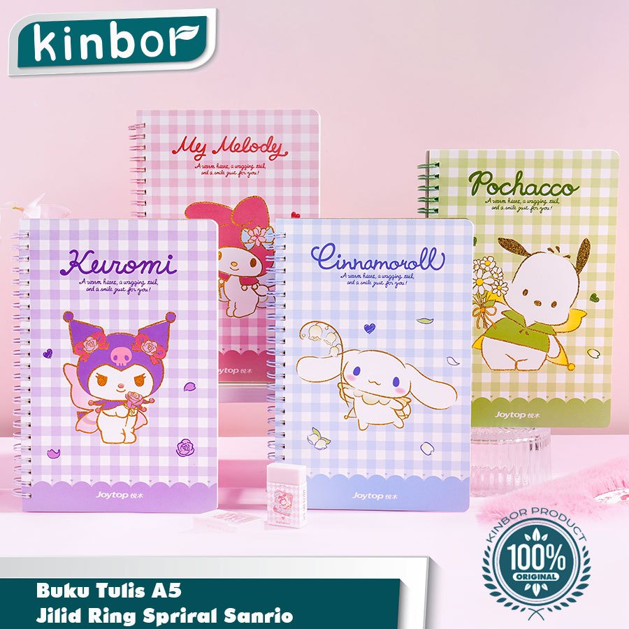 

Ring Book Sanrio / Buku Tulis A5 Kuromi Cinamoroll Melody Is 60 Lembar / Buku Catatan Garis Polos