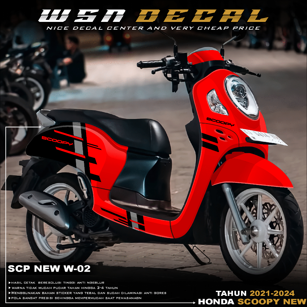 (COD) TERBARU Decal Sticker Honda SCOOPY NEW 2021-2024 Full body - Stiker Skotlet Variasi Modifikasi