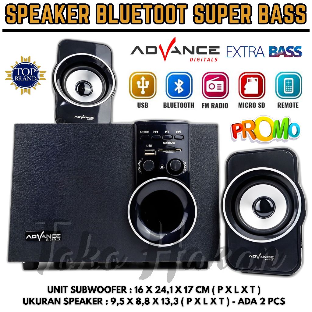 Speaker Bluetooth Advance M180BT Extra Bass / Salon Aktif Bluetooth Advance Super Bass / Speaker Akt
