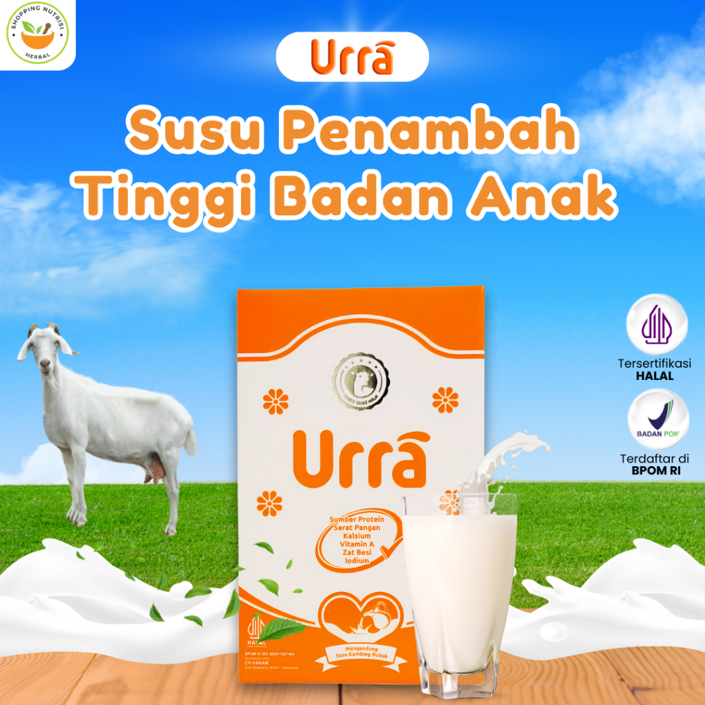 

URRA Susu Penambah Berat dan Tinggi Badan Anak Susu Kambing Saneen Premium Rasa Original 200gr