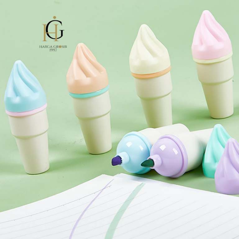 

Stabilo eskrim cone 1set / Monas Highlighter Penanda Berwarna LUCU IMUT bisa terjangkau cod