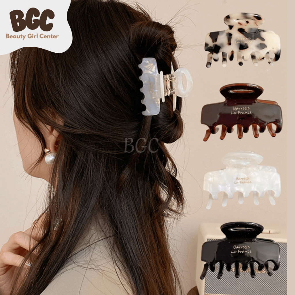 BGC Jepit Rambut Marble Metalic premium Korea 5,5CM / Jedai Klip Rambut Persegi Mini Motif Macan