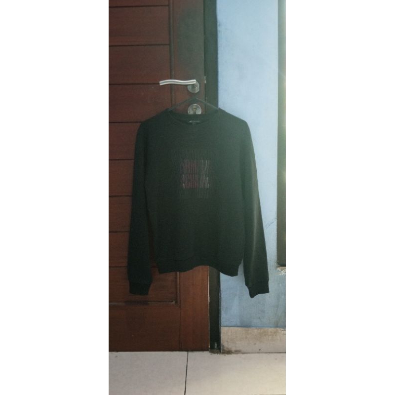 ARMANI EXCHANGE - Crewneck Sweater Sweatshirt Big Logo Hologram