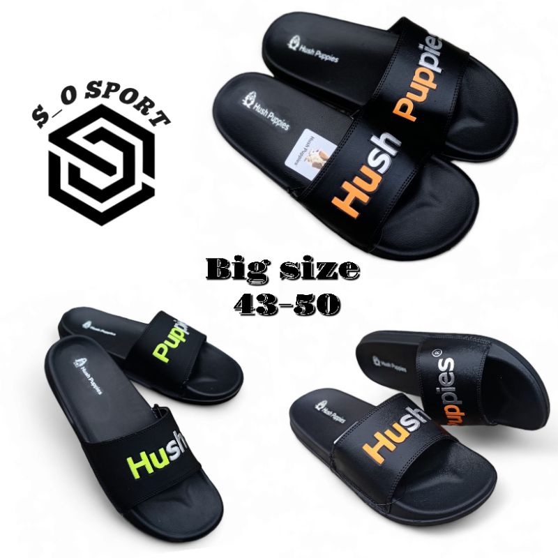 Sandal Pria Big Size Hush Puppies  New Arival Ukuran 44 45 46 47 48 49 50 Sandal Slide Pria Big Size
