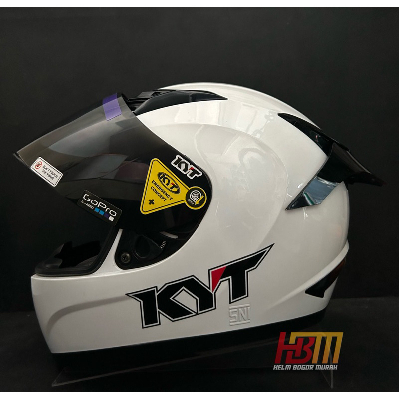 HELM FULLFACE KYT R10 White Glossy PAKET GANTENG