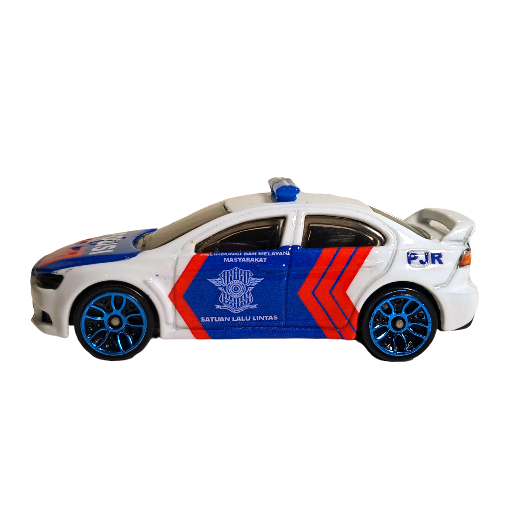 DIECAST HOTWHEELS MITSUBISHI LANCER EX CUSTOM MOBIL POLISI INDONESIA PJR