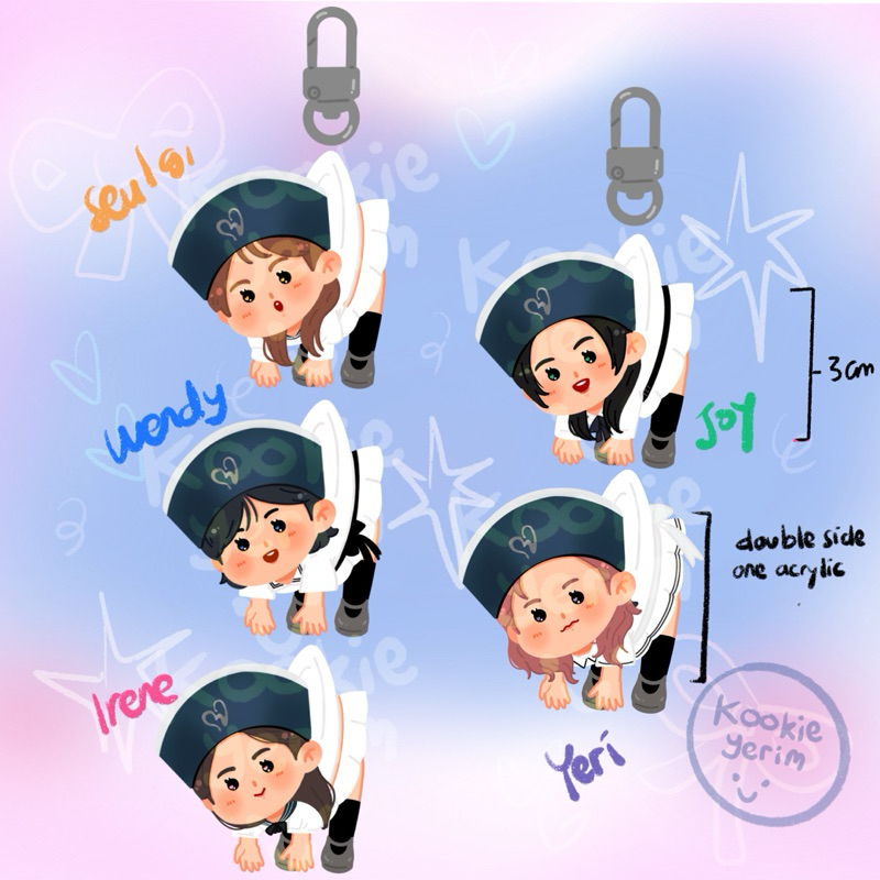 PO Mix Red Velvet Cosmic Keychain tumpuk