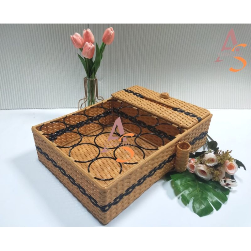 AQUA 2IN1 JUMBO AQUA GELAS ISI 16 PCS AQUA GELAS/ AQUA GELAS ROTAN/TEMPAT TISU ROTAN/TEMPAT AQUA UNI