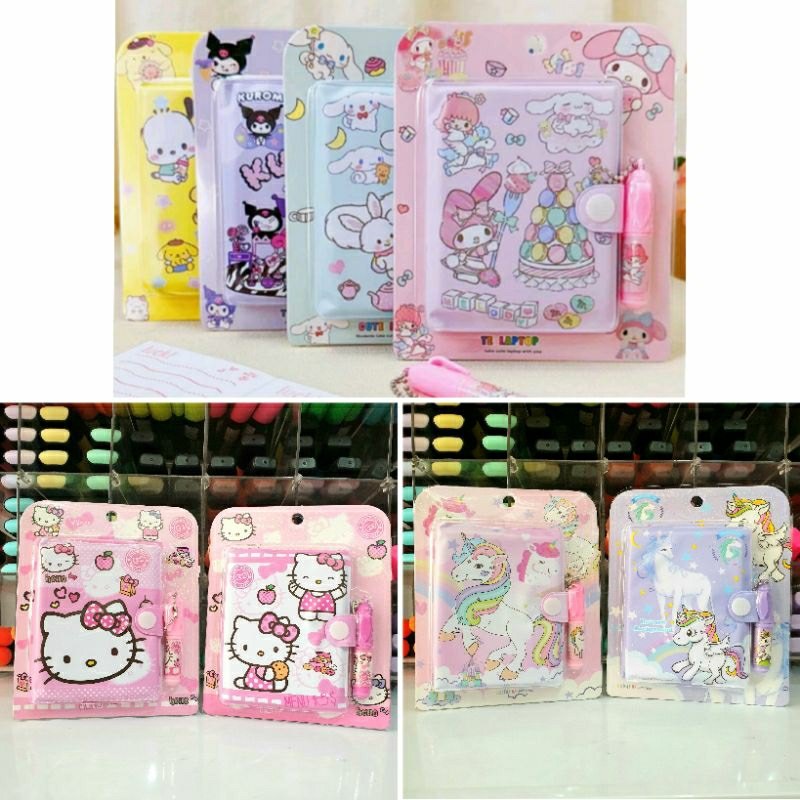 

(Bisa COD) Notebook + Bolpoin Sanrio, Hello Kitty, & Unicorn