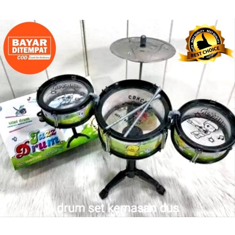 Mainan Anak Alat Musik Mini Drum / Jazz Drum Set Lokal
