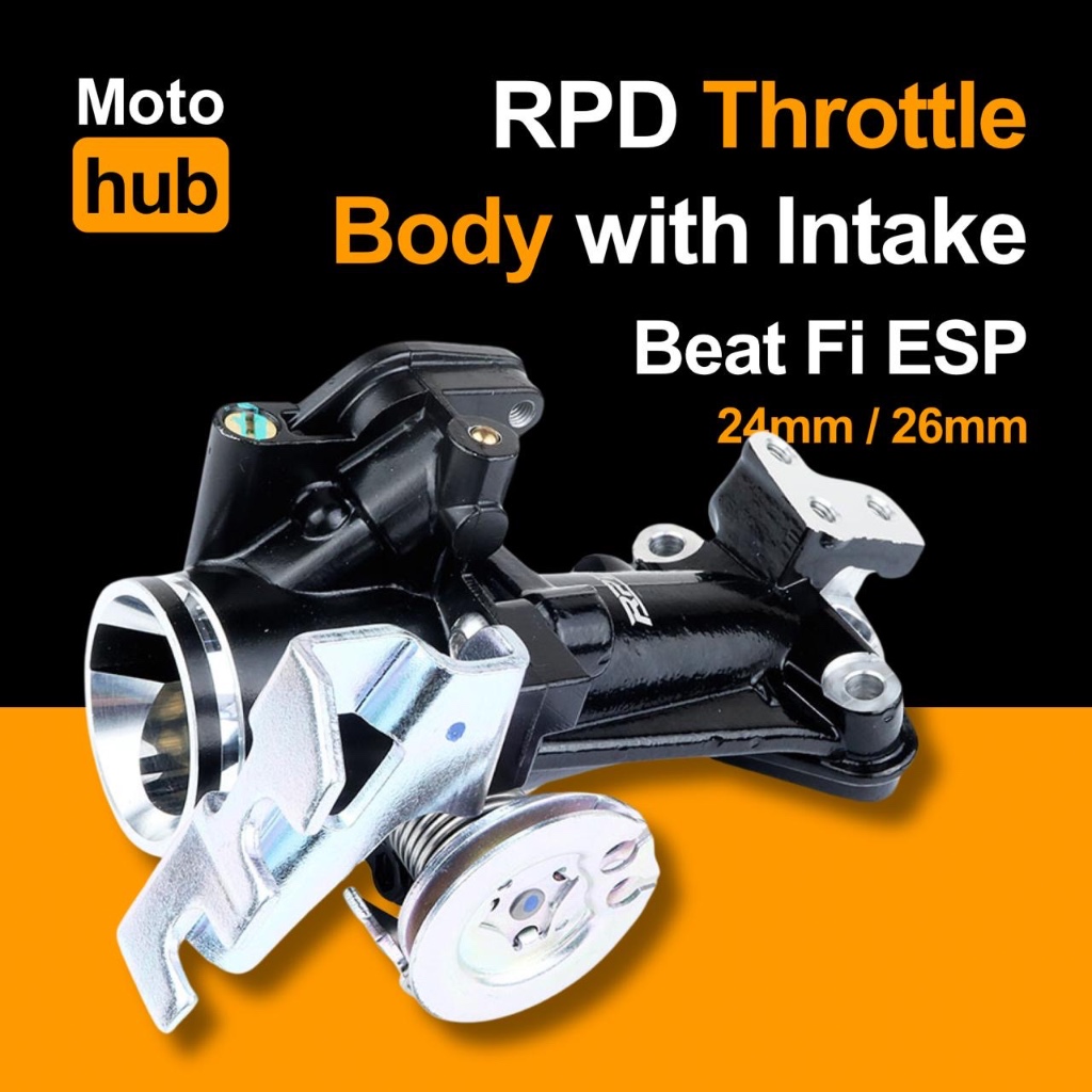 THROTTLE BODY BADAN THROTTLE BEAT FI-SCOOPY FI + INTAKE 24 26MM RPD RACING PARTS