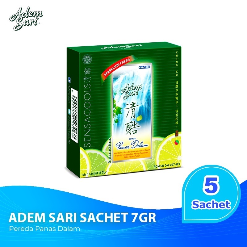 

Adem Sari Sachet 7gr PER BOK isi 5 sachet /Sakit tenggorokan/Radang/Radang tenggorokan/Batuk/Sariawan