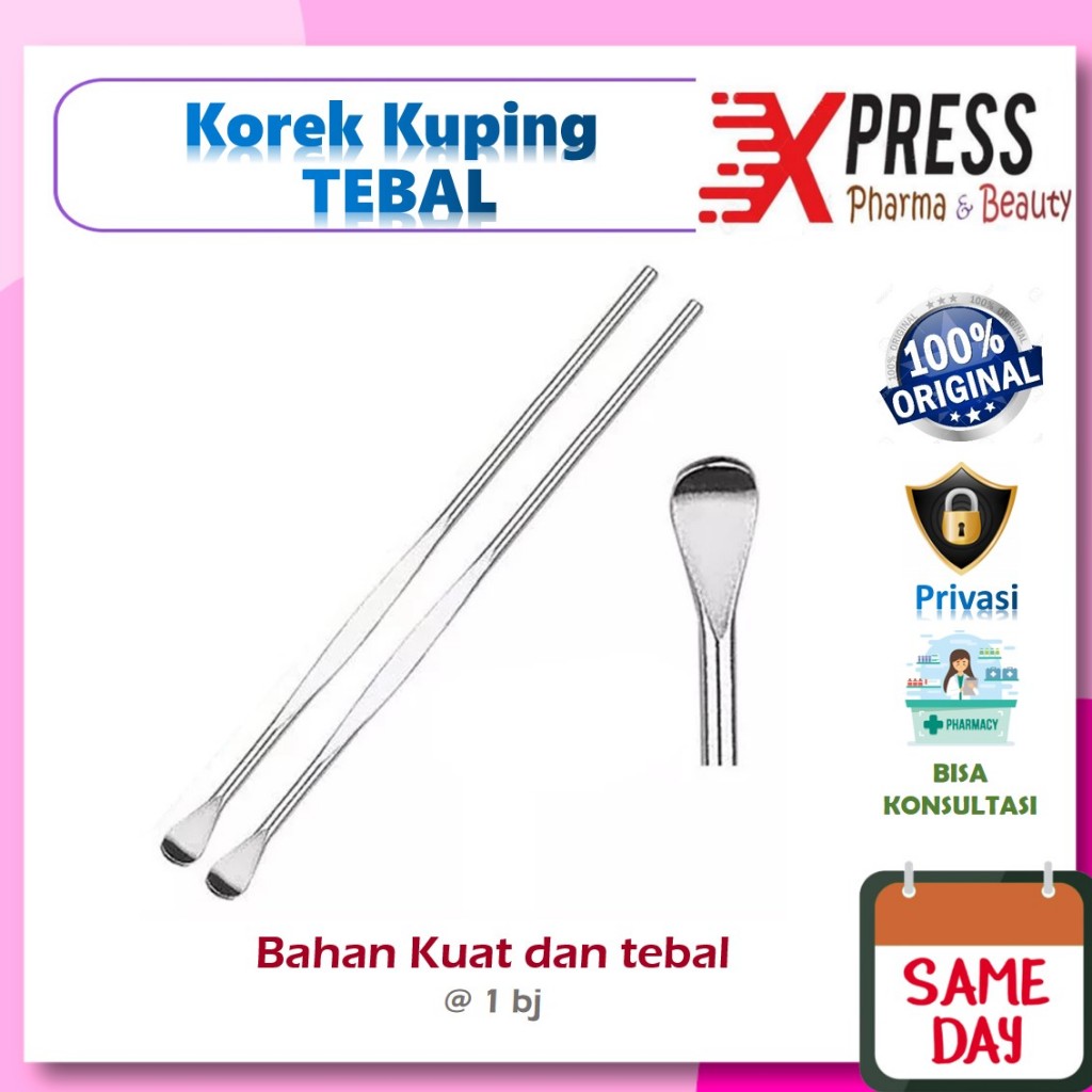 XPRESS  KOREK KUPING TEBAL / LOVE BESI CHROME Gantungan Love Pembersih Telinga Stainless Stell Korek