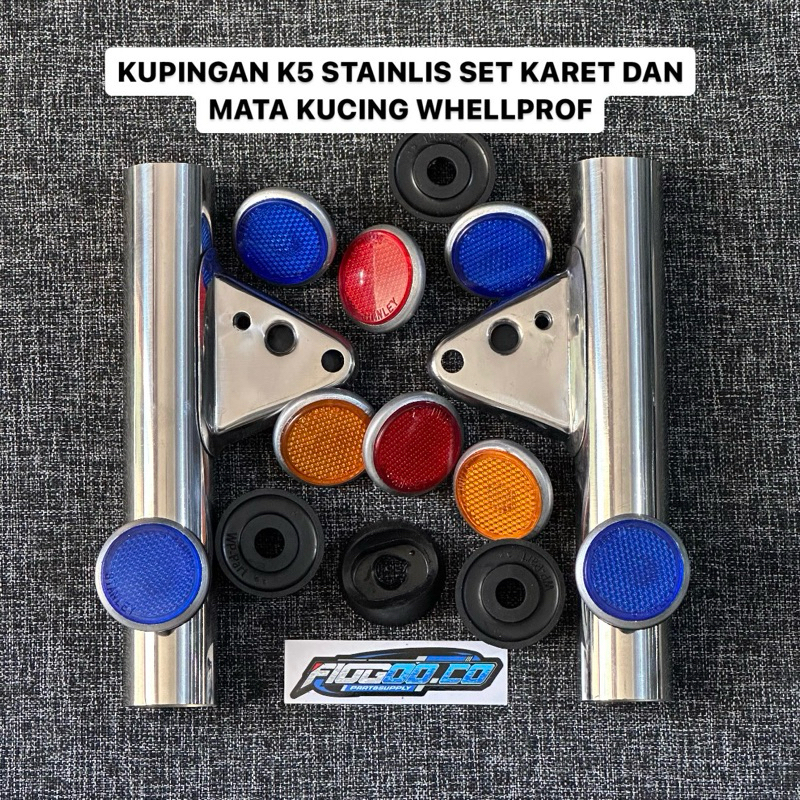 KUPINGAN LAMPU K5 STAINLESS WHELLPROF KUPINGAN LAMPU AS 33 KUPINGAN K5 DUDUKAN LAMPU DEPAN K5 DUDUKA