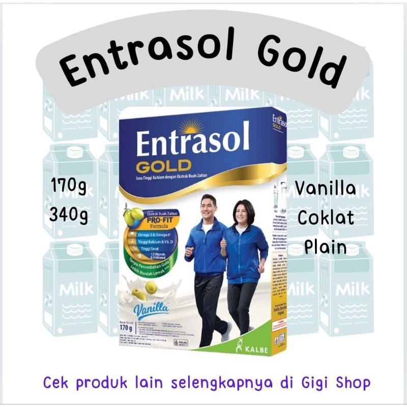 

Entrasol Gold Coklat Vanilla Plain Susu Bubuk Nutrisi Lansia