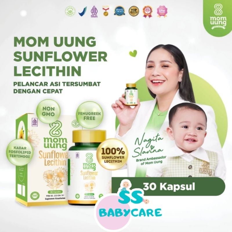 MOM UUNG Sunflower Lecithin 30 Kapsul - Pelancar Sumbatan ASI - ASI Booster HALAL BPOM - Non GMO