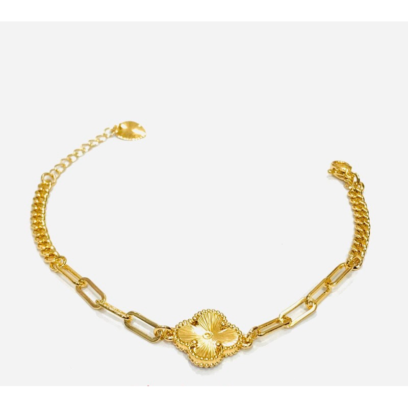 Gelang tangan rantai clover Gold gelang wanita