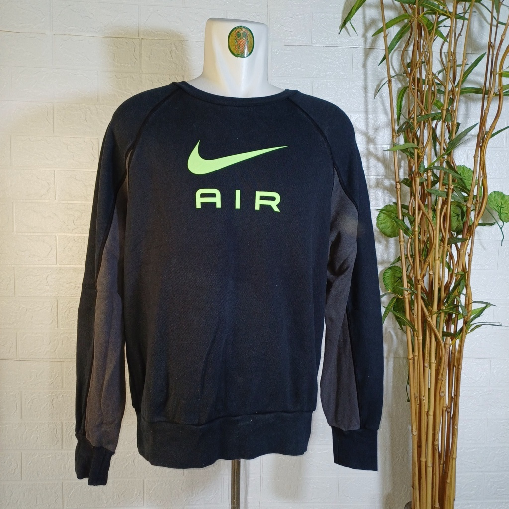 SWEATER CREWNECK NIKE AIR SWOOSH ORI, SIZE XL (SECOND BRANDED) HITAM, CN0225