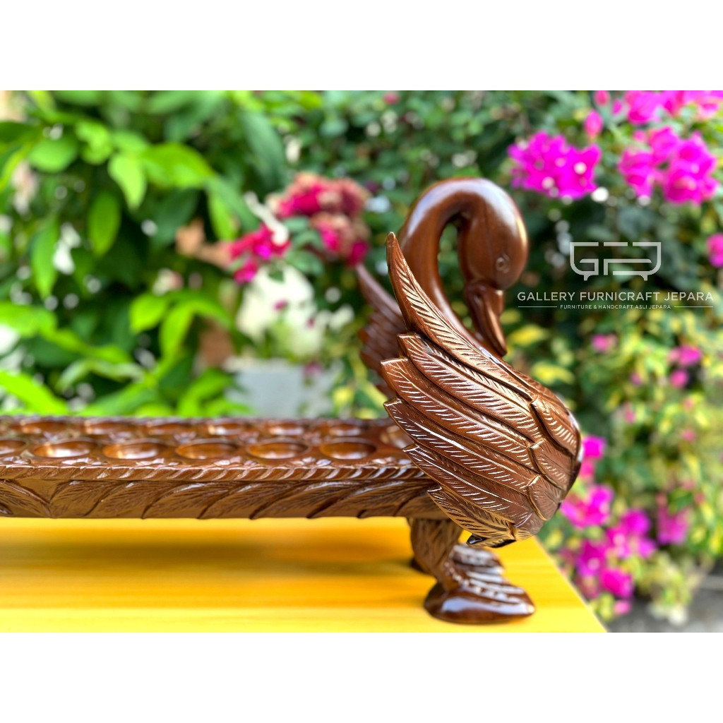 Congklak Angsa Premium Quality Kayu Jati 95x20x35cm