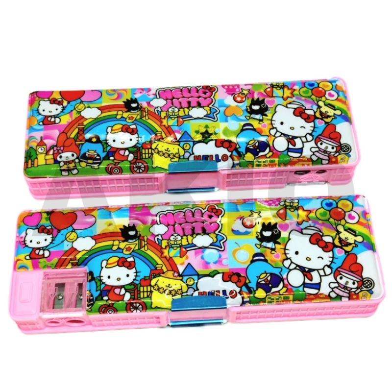 

Tempat Pensil Anak Karakter HELLO KITTY 2 Sisi MAGNET + 2 Rautan CC-7810