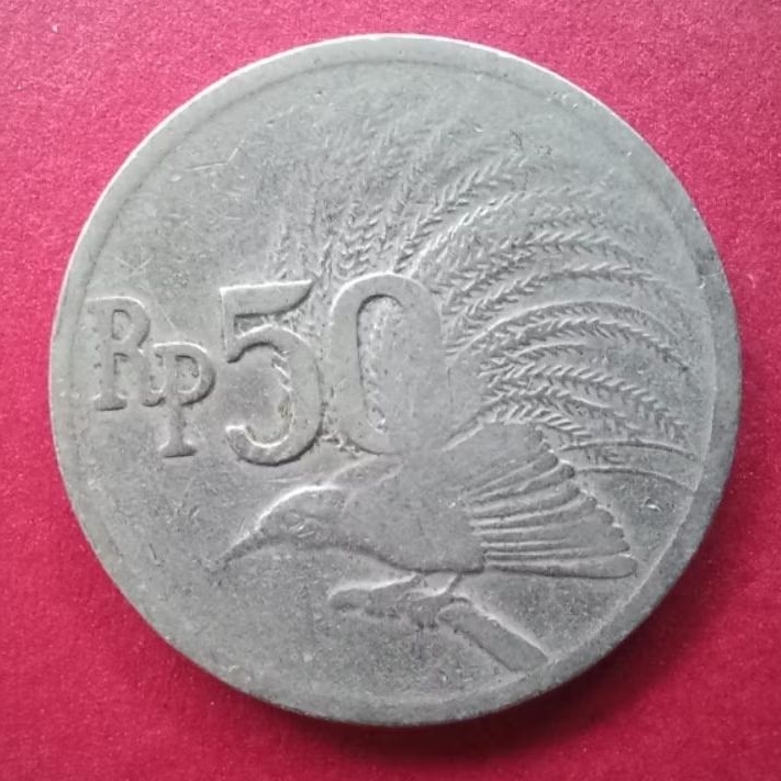 Uang koin kuno 50 rupiah Cenderawasih tahun 1971 (2 koin)