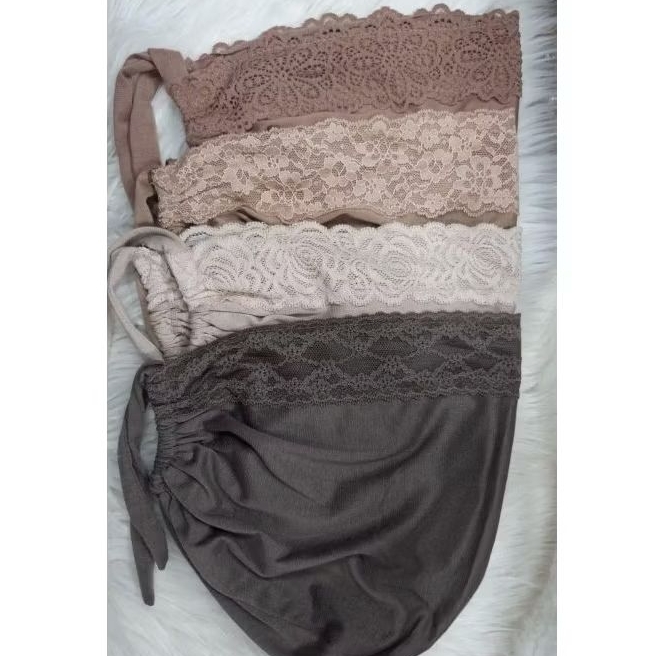 Ciput kaos tali mix renda / Ciput kaos renda / Ciput kaos kombinasi renda