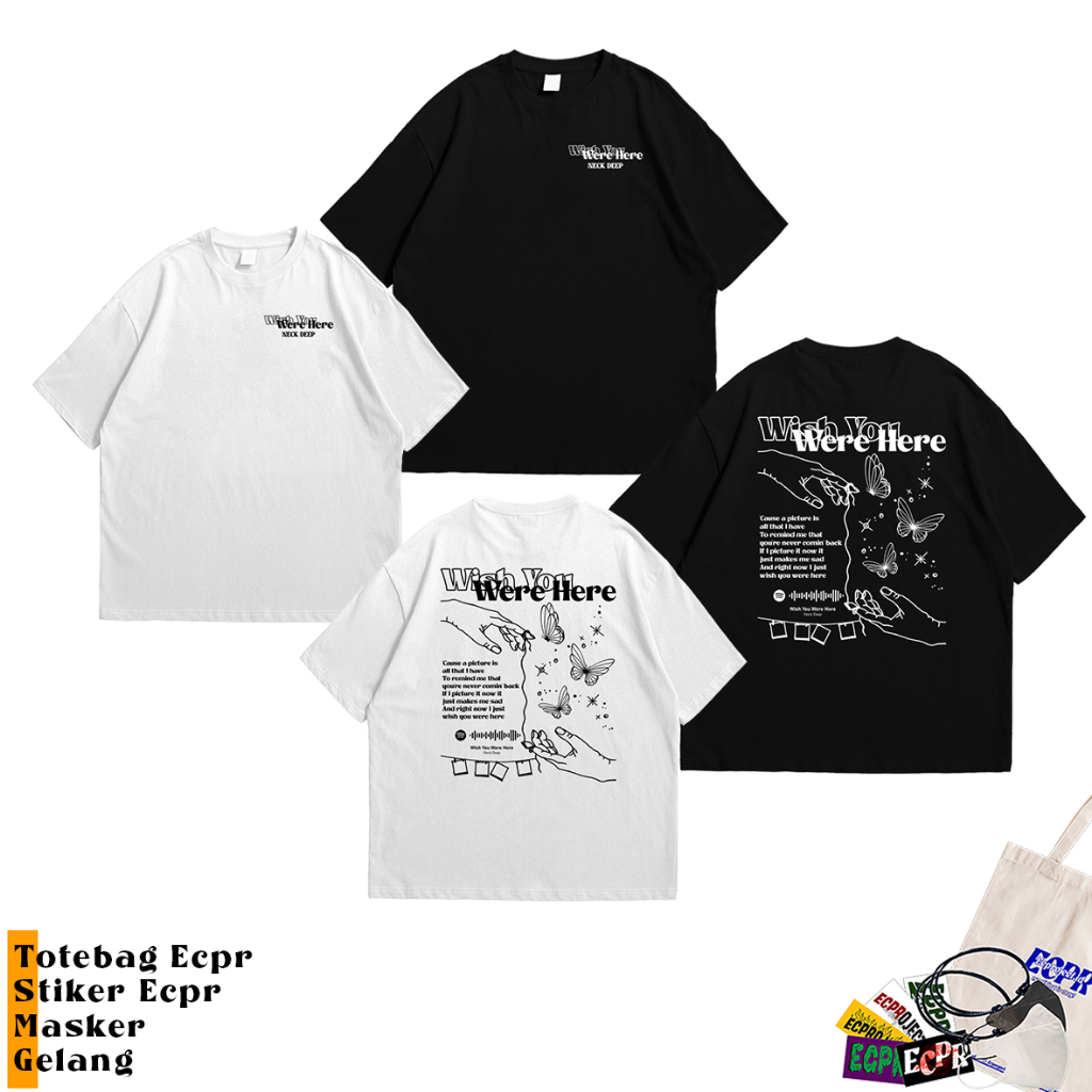 [OVERSIZE] T-SHIRT OVERSIZE NECK DEEP WISH YOU WERE HERE - COTTEN COMBED