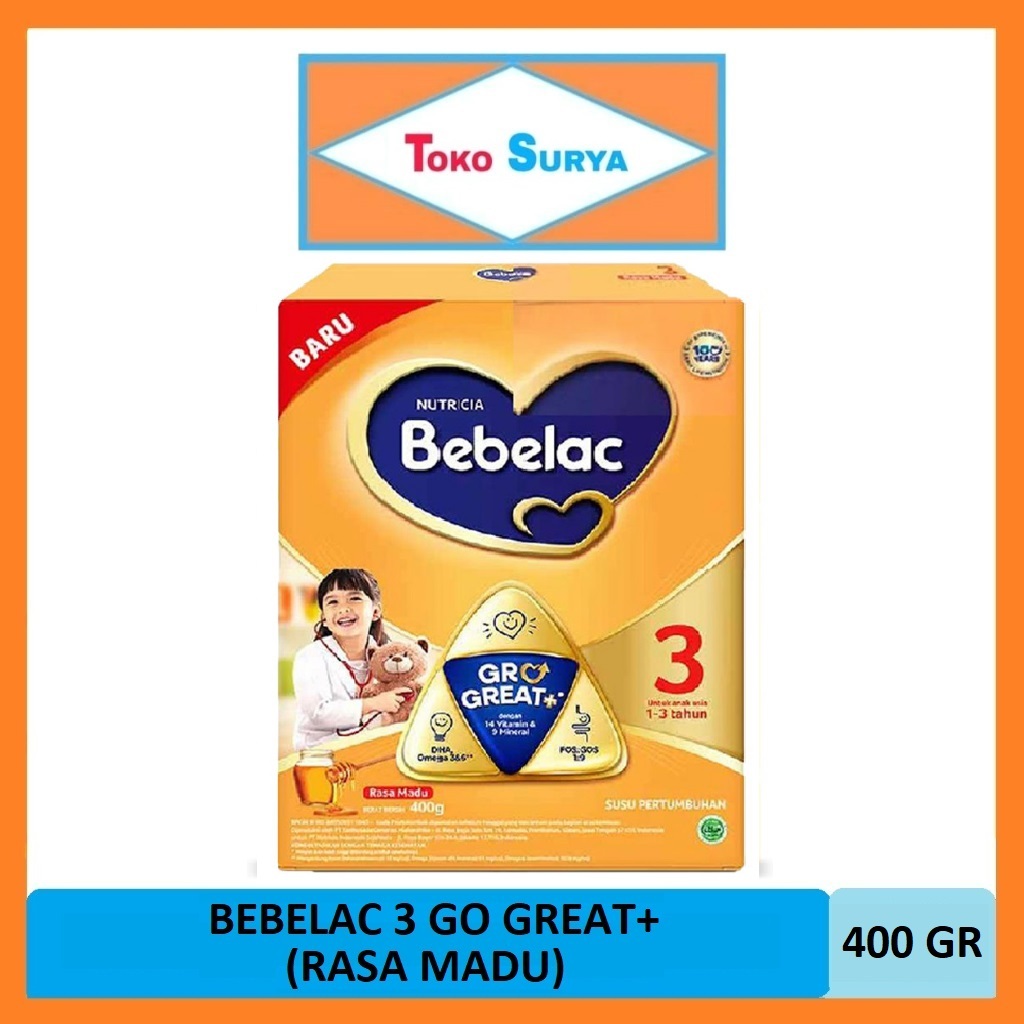Bebelac 3 Gro Great Susu Pertumbuhan Anak 1-3 Tahun Rasa Madu 400 Gr