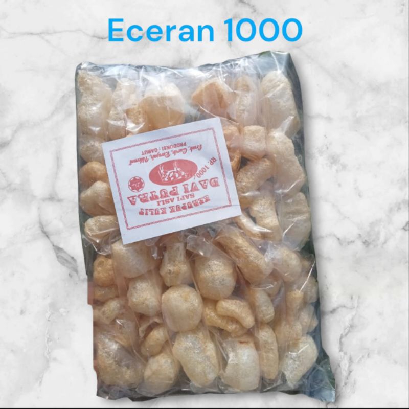 

Kerupuk Kulit Sapi Asli Kemasan /pack × 12 pcs eceran 1000 rb