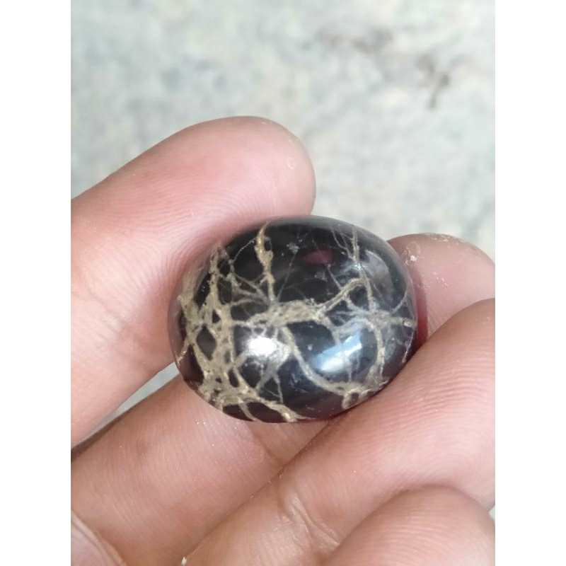 Batu Badar Besi Sisik Naga Pirus Hitam Urat Jala Asli Semeru Lumajang