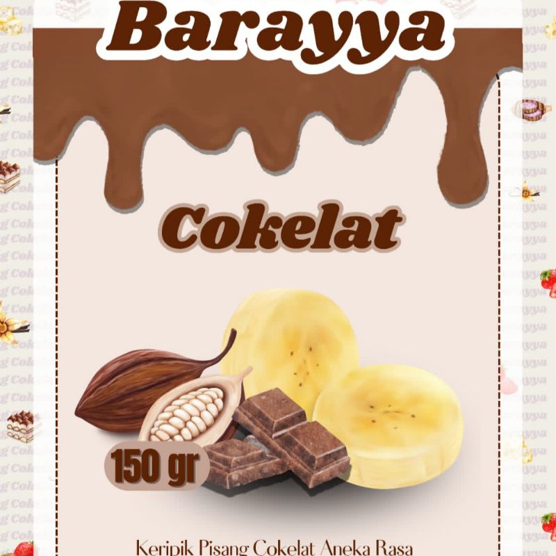 

(DARK COKELAT) Keripik Pisang Cokelat Premium Barayya 150gr