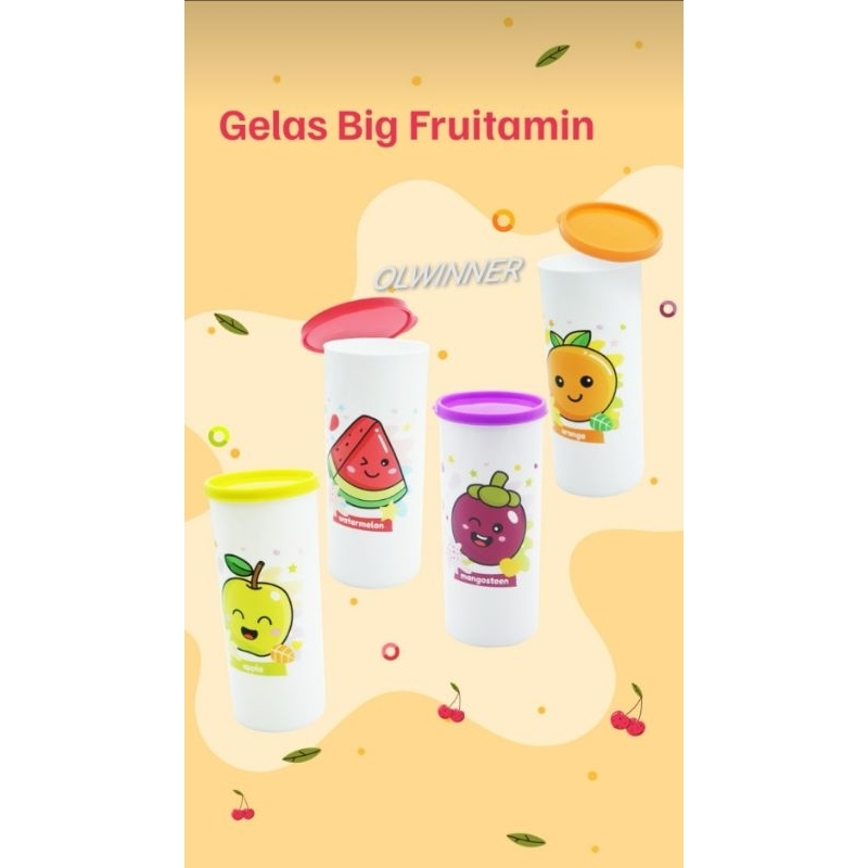 GROSIR 1 LUSIN ( 12 PCS)GELAS BIG FRUITAMIN 750ML GELAS PLASTIK KARAKTER BOTOL THUMBLER 750ML SOVENI
