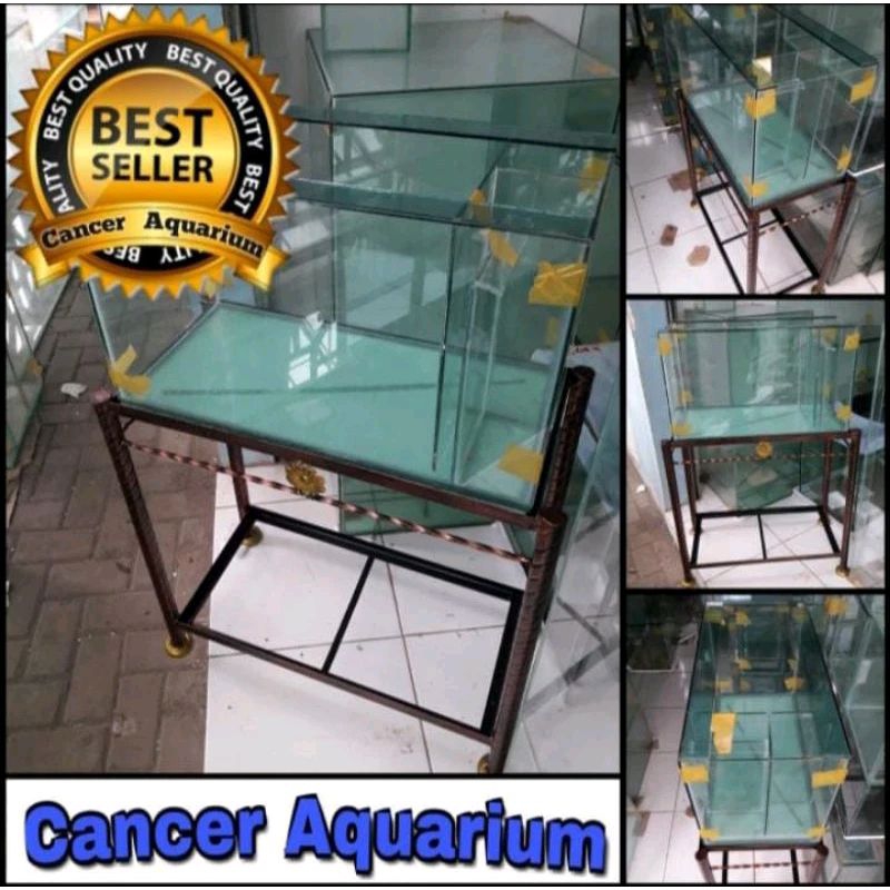 Aquarium 60x30x35 Filter Samping & Rak Besi Ulir