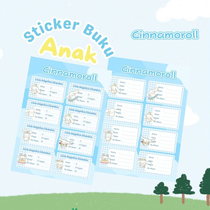 

Stiker / Label Buku Pelajaran Anak (Nama Kelas Mapel) Cinnamoroll
