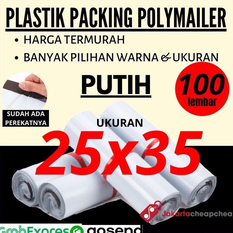 

CTDTG9752 Plastik Packing Polymailer 25x35 Putih Amplop Packing Online Termurah