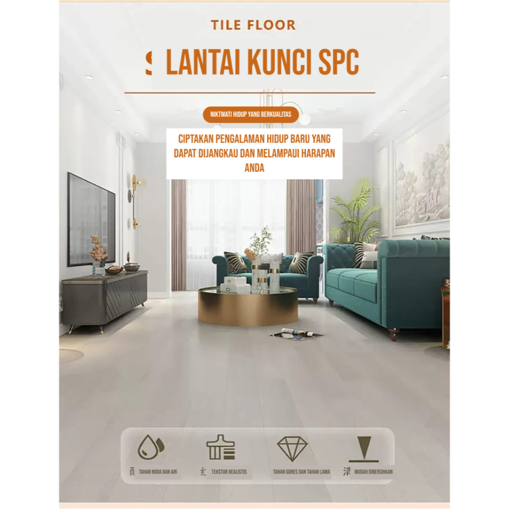 Lantai SPC 5.5mm Lantai Klik Wood Stone Series Kayu IXPE Busa Foam Vynil Klik (LAIV)