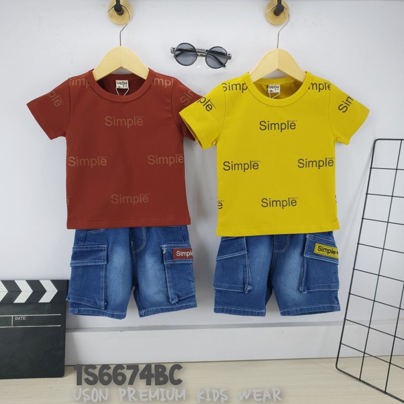 Setelan Anak Uson 6674 celana jeans pendek
