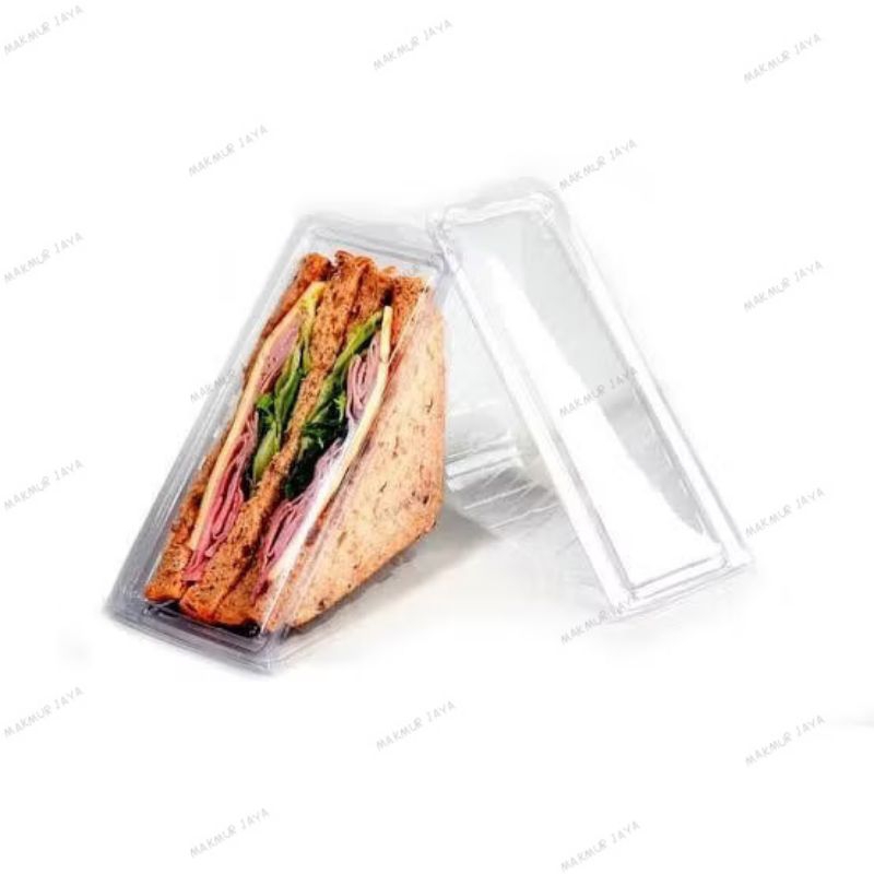 (25 pcs) Mika Sandwich/Tray Mika Segitiga/Wadah Roti Sandwich/Cup Sandwich/Mika Segitiga Bening