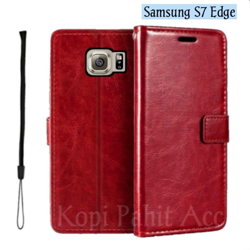 Case Untuk Hp Samsung Galaxy S7 Edge Flip Cover Wallet Sarung Hp Casing Dompet Flip Magnet