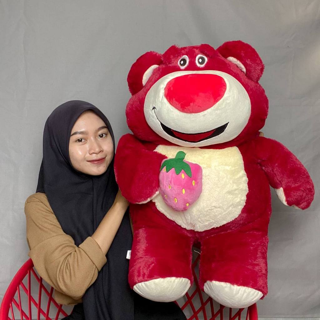 Miniso Boneka Lotso Strawberry Boneka Toy Story Lotso Bear Plush Toy Lotso Lucu Boneka Miniso
