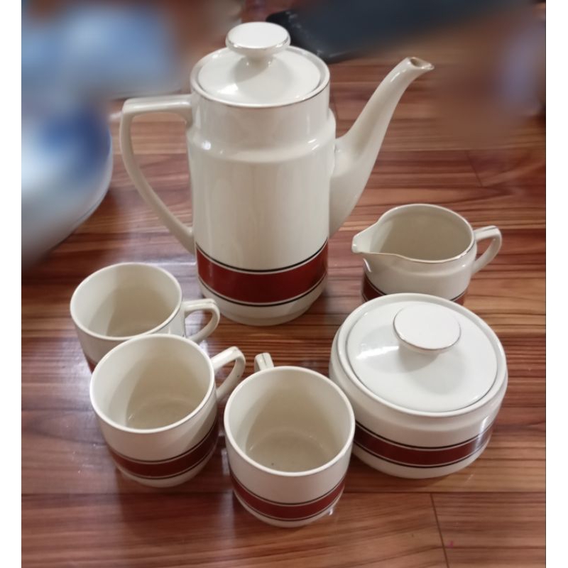 VINTAGE TEA SET KERAMIK KUN LUNG POCI CANGKIR COFFE SET ANTIK LAWAS JADUL