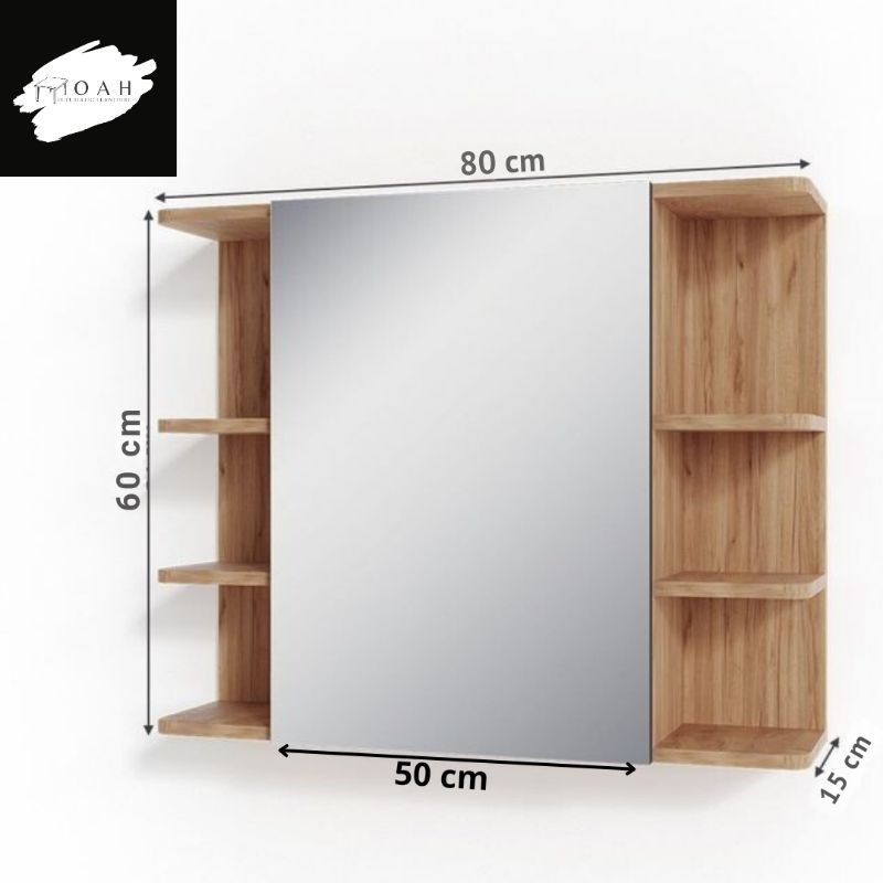 E5 rak cermin kayu jati solid kamar mandi serbaguna minimalis cantik