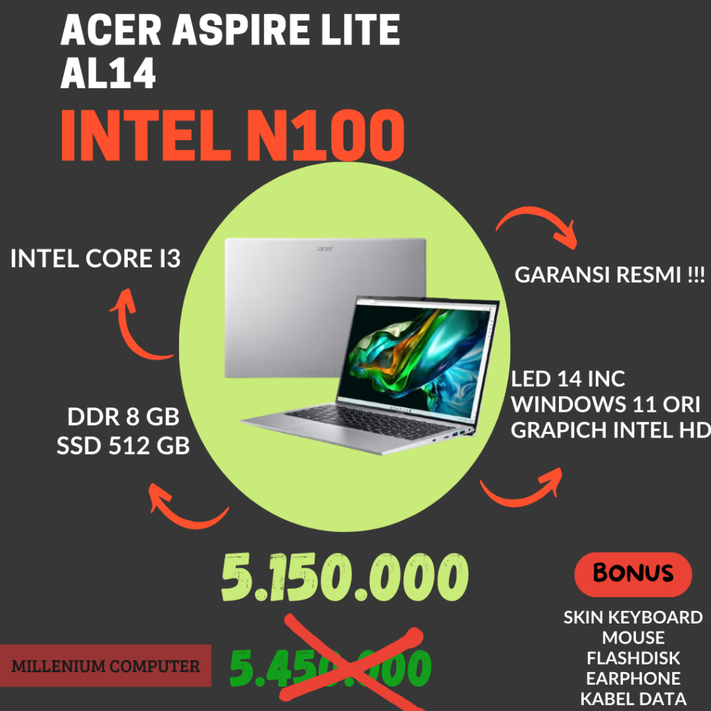 ACER ASPIRE LITE AL14 INTEL N100