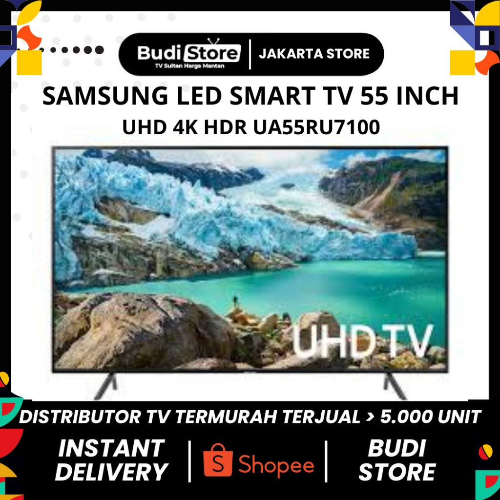 SAMSUNG LED TV 55RU7100 - SMART TV LED 55 INCH UHD 4K HDR UA55RU7100 - Budi Store