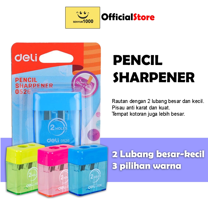 

Deli Pencil Sharpener / Rautan 2 Lubang E0526