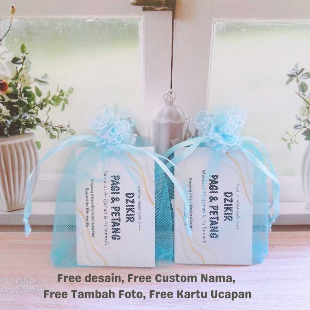 Souvenir Dzikir pagi petang custom free desain custom