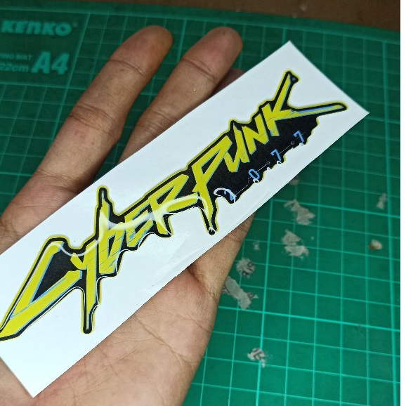 

Sticker Timbul Cyberpunk Stiker Hologram 3d Emblem